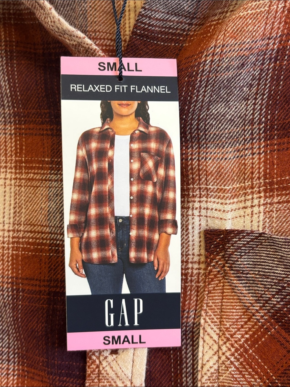 NWT Gap Women's Relaxed Fit Flannel Moana Plaid Button Down Shirt